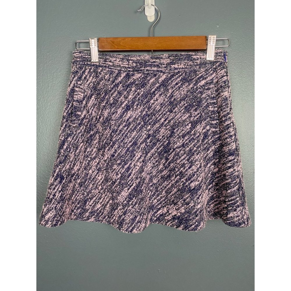 Brooks Brother Fleece Girls Pink/Navy Cotton Stretch Boucle Skirt